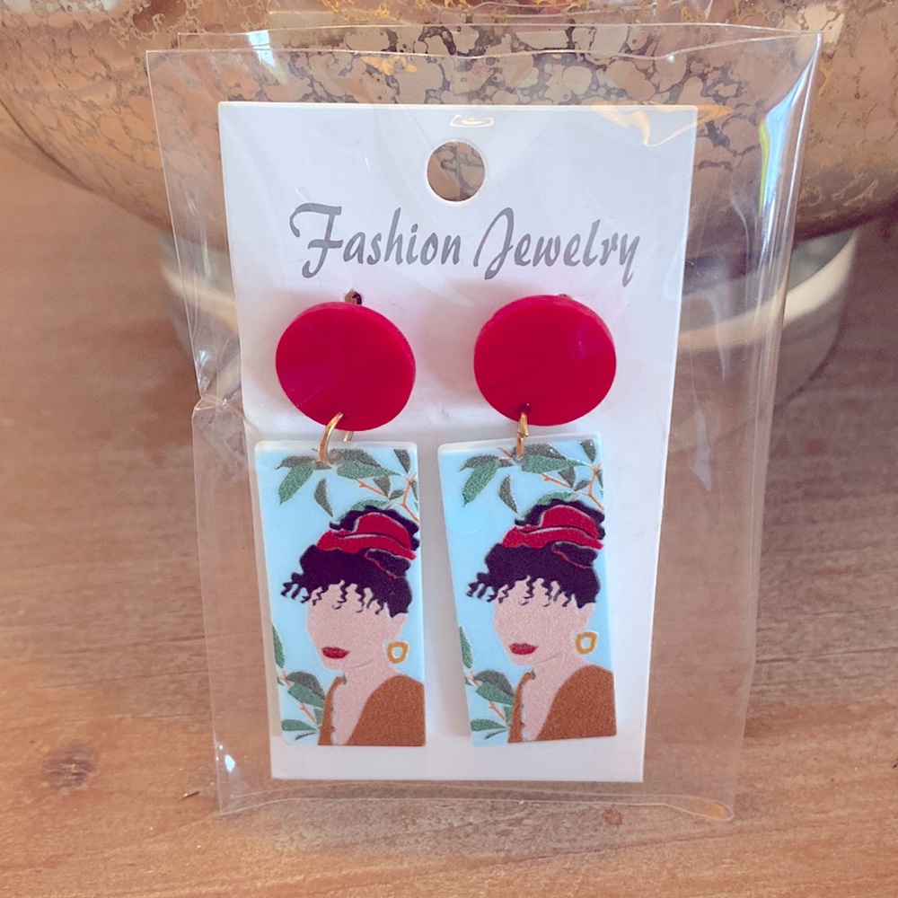 Resin drop earrings